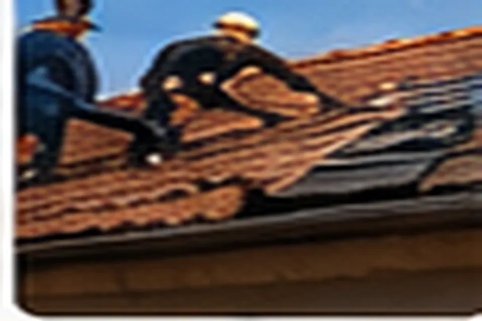 Couvreur travaillant sur une toiture